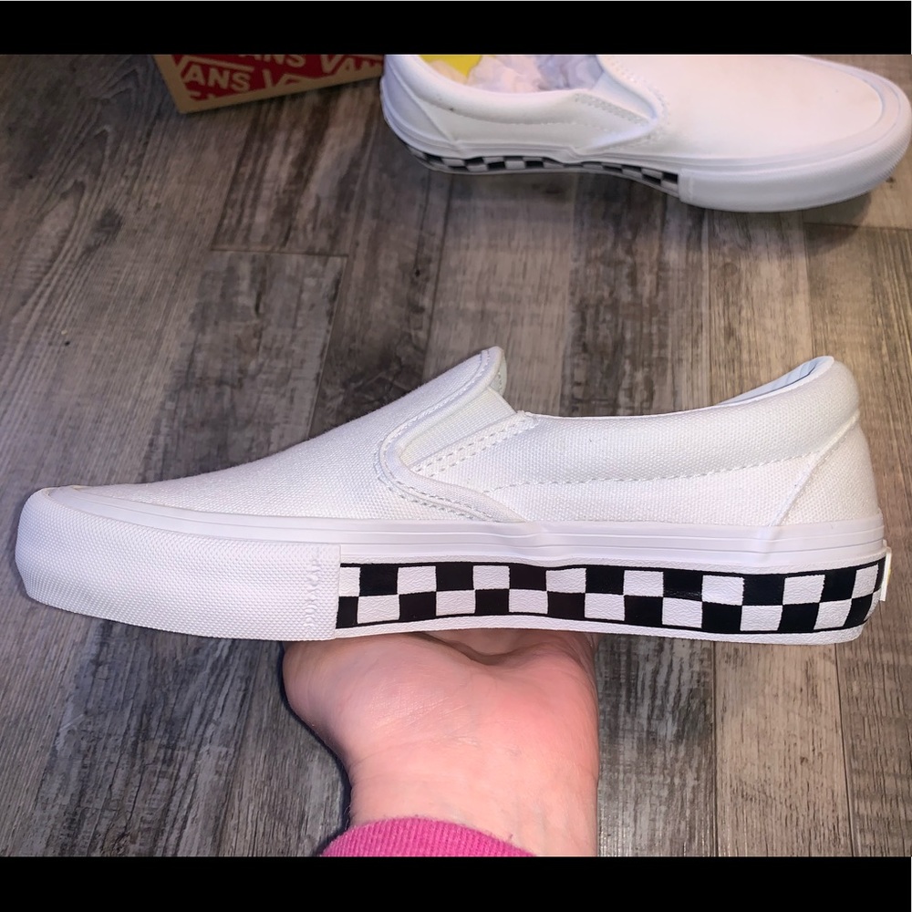 Vans slip on pro checkerboard white yellow shoes - Picture 3 of 6